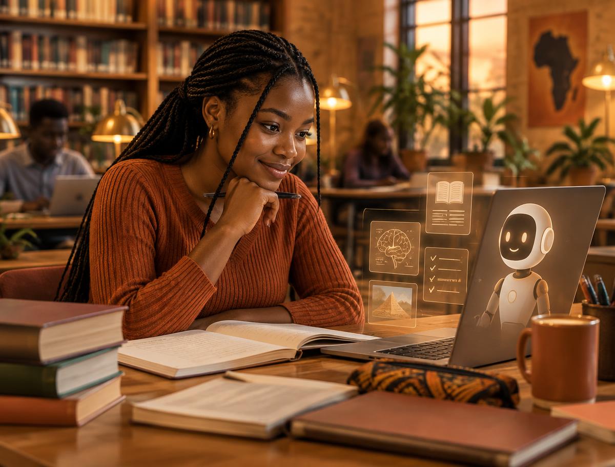A Nigerian student learning with EDURO AI